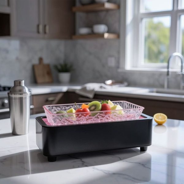 Pink LED Fruit Platter Stand