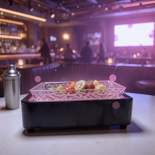 Pink LED Fruit Platter Stand