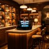 Double Blue Light Circular Wine Stand