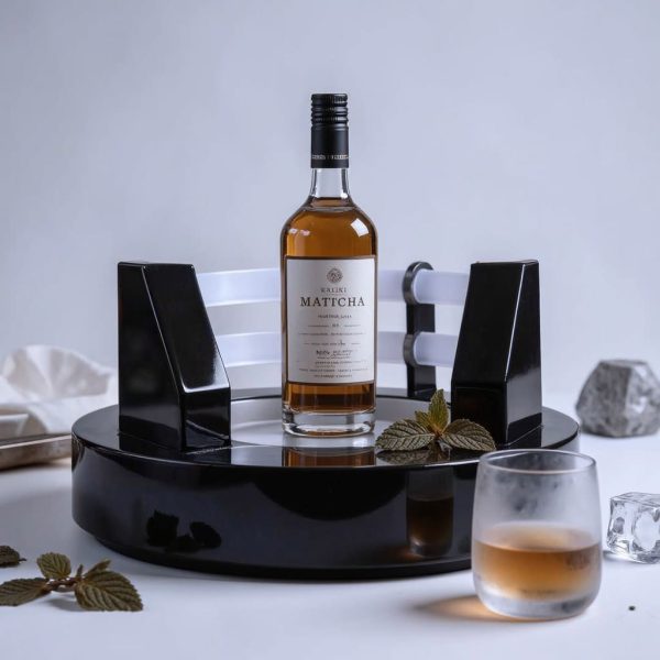 Double Blue Light Circular Wine Stand