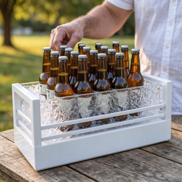 White LED Beer Ice Crate