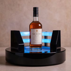 Double Blue Light Circular Wine Stand